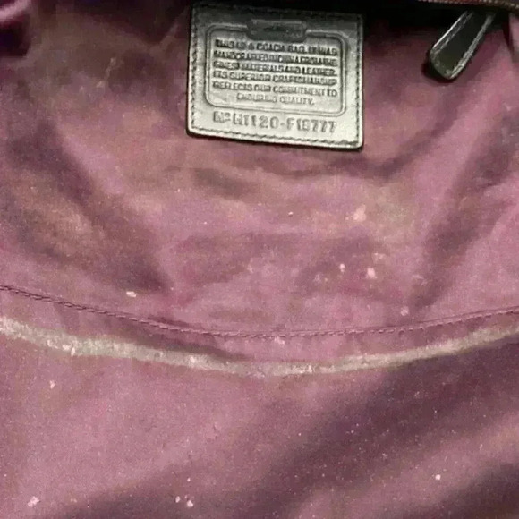 Coach Ashley F18777 Charcoal Gray Sateen Leather Signature Shoulder/Handbag - Picture 14 of 15